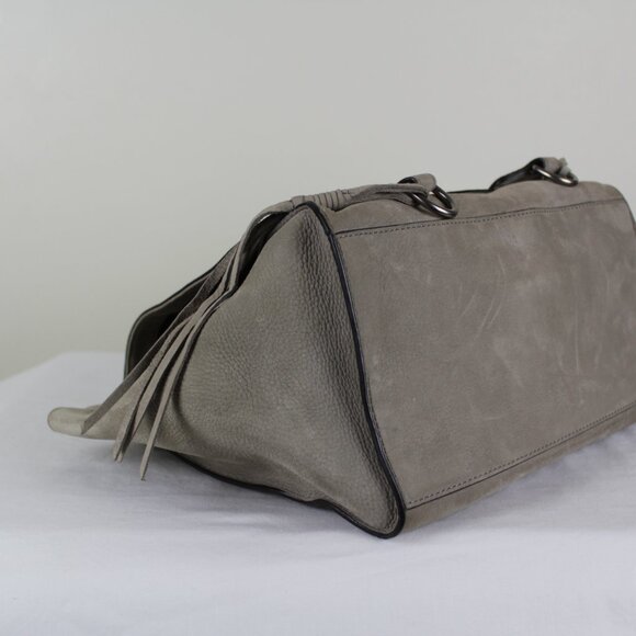 Rebecca Minkoff, Leather Paige Whipstitch Nubuck Satchel Bag - Picture 7 of 14